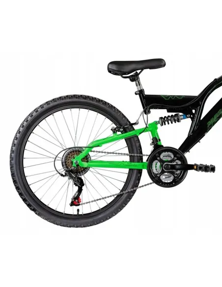 Młodzieżowy rower górski 24 Góral 18 biegów V-brake Amortyzacja Stalowy