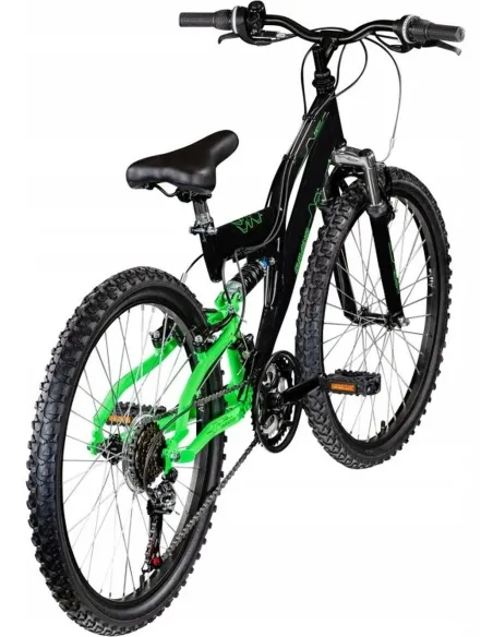 Młodzieżowy rower górski 24 Góral 18 biegów V-brake Amortyzacja Stalowy