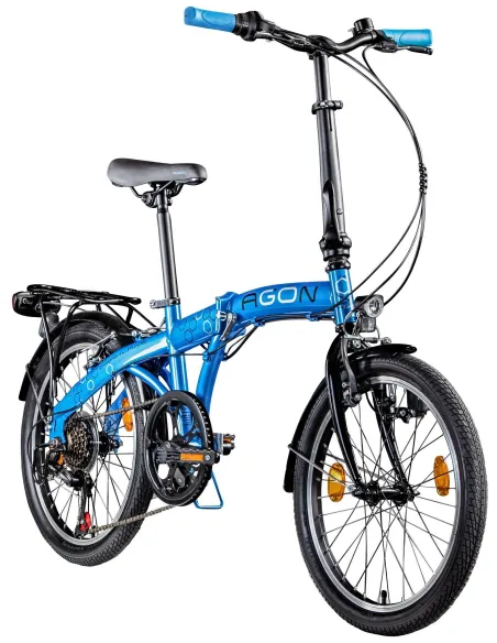 Rower Składany Uniwersalny 20 Revo 6 Biegów Światła Składak Dzwonek Stopka
