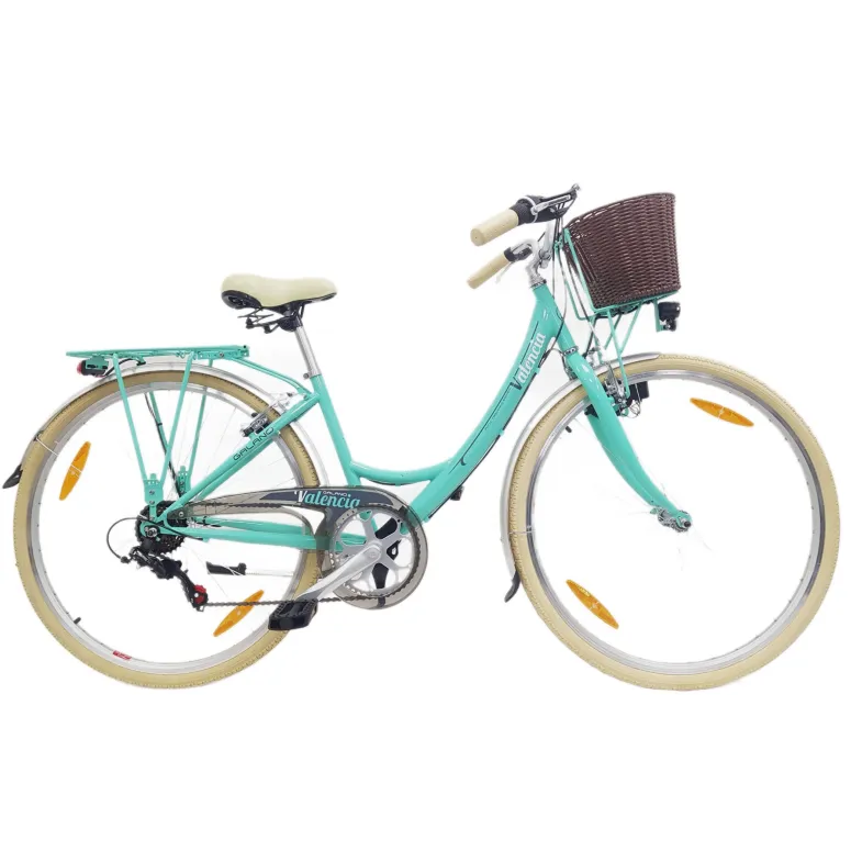 Rower Miejski Damski 28 Holenderka 6 biegów V-brake Koszyk Oświetlenie Stal