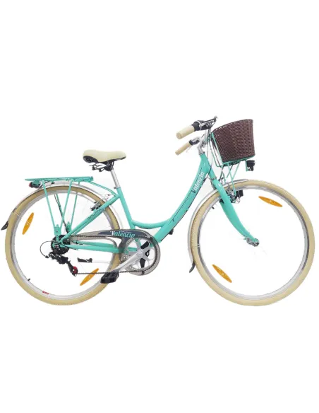Rower Miejski Damski 28 Holenderka 6 biegów V-brake Koszyk Oświetlenie Stal