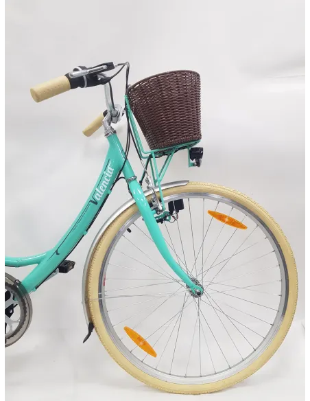 Rower Miejski Damski 28 Holenderka 6 biegów V-brake Koszyk Oświetlenie Stal