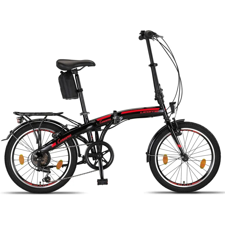 Rower Składany Uniwersalny 20 Składak Revo 6 Biegów Dzwonek Bagażnik Stopka