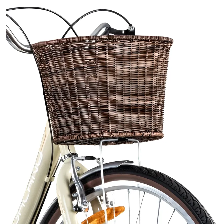 Rower Miejski Damski 28 Stalowy 7 Biegów Damka Bagaż Światła Dzwonek Koszyk