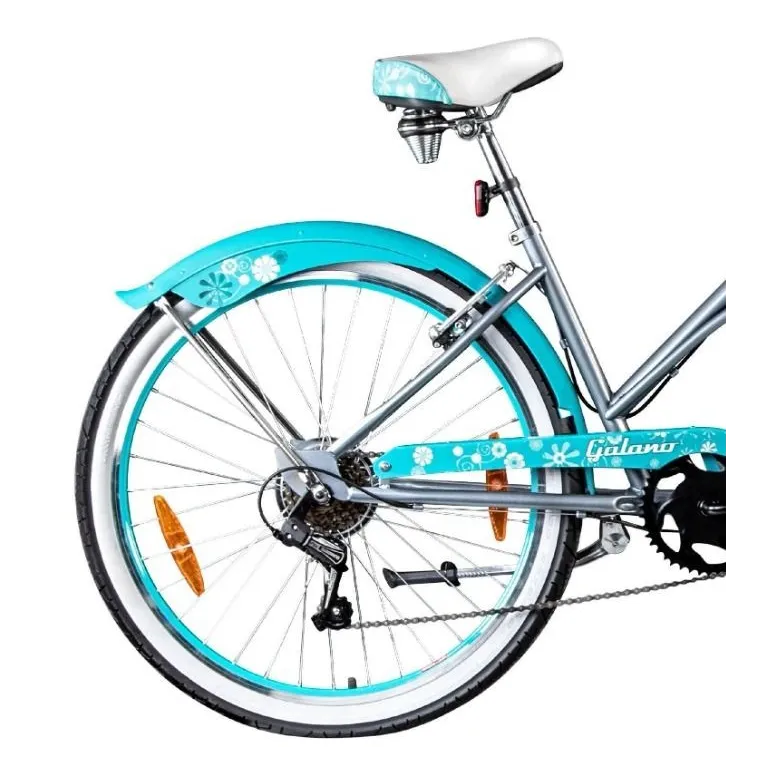 Rower Miejski Beach Cruiser Dziewczęcy 26 Revo 6 Biegów Dzwonek Błotniki