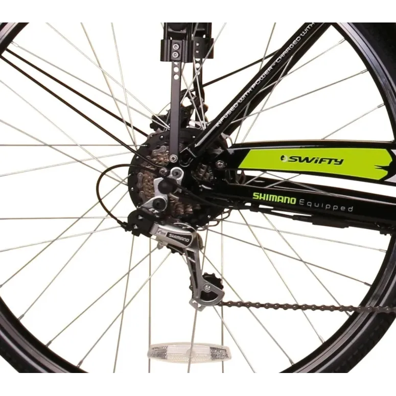 Elektryczny Rower Trekkingowy 28 ALU 7 biegów 3 tryby 250W Bagażnik Gumy