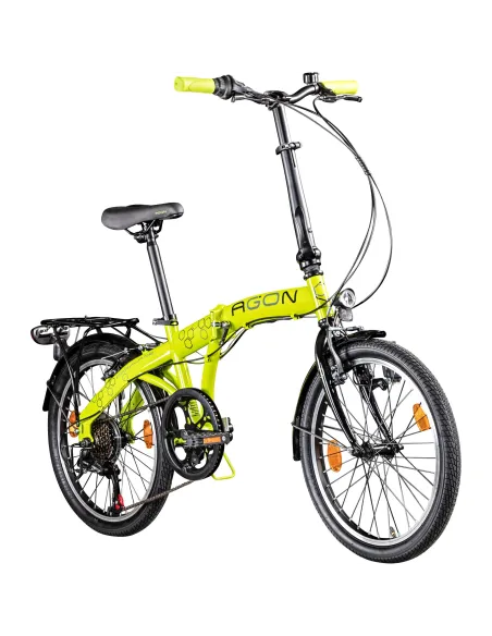 Rower Miejski 20 Stalowy Składany 6 biegów Składak Światła Hamulce V-brake