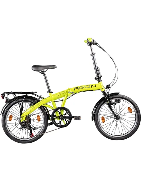 Rower Miejski 20 Stalowy Składany 6 biegów Składak Światła Hamulce V-brake