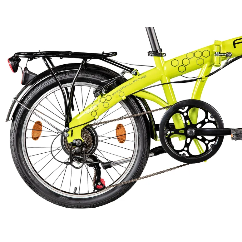 Rower Miejski 20 Stalowy Składany 6 biegów Składak Światła Hamulce V-brake