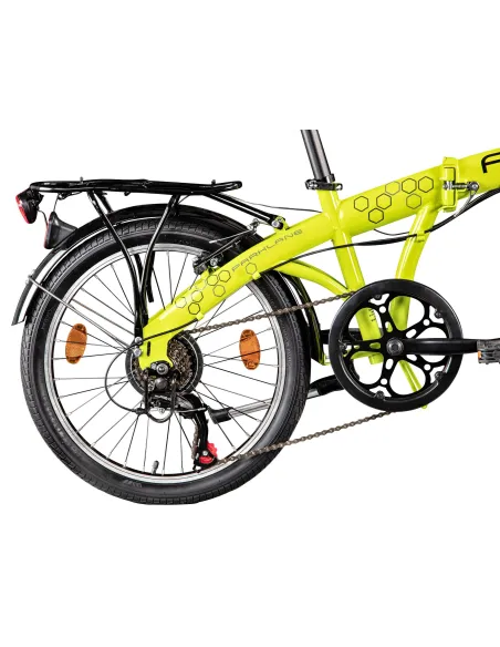 Rower Miejski 20 Stalowy Składany 6 biegów Składak Światła Hamulce V-brake