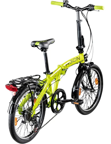 Rower Miejski 20 Stalowy Składany 6 biegów Składak Światła Hamulce V-brake