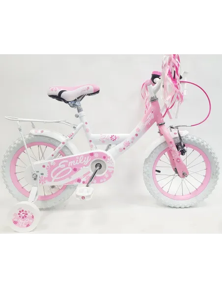 Rowerek Dziecięcy Dziewczęcy 14 Bagażnik Dzwonek Koszyczek Boczne Kółka