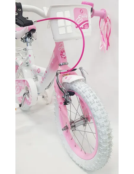 Rowerek Dziecięcy Dziewczęcy 14 Bagażnik Dzwonek Koszyczek Boczne Kółka
