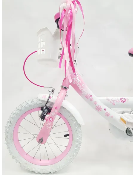 Rowerek Dziecięcy Dziewczęcy 14 Bagażnik Dzwonek Koszyczek Boczne Kółka
