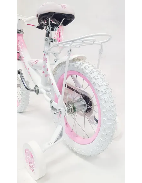 Rowerek Dziecięcy Dziewczęcy 14 Bagażnik Dzwonek Koszyczek Boczne Kółka