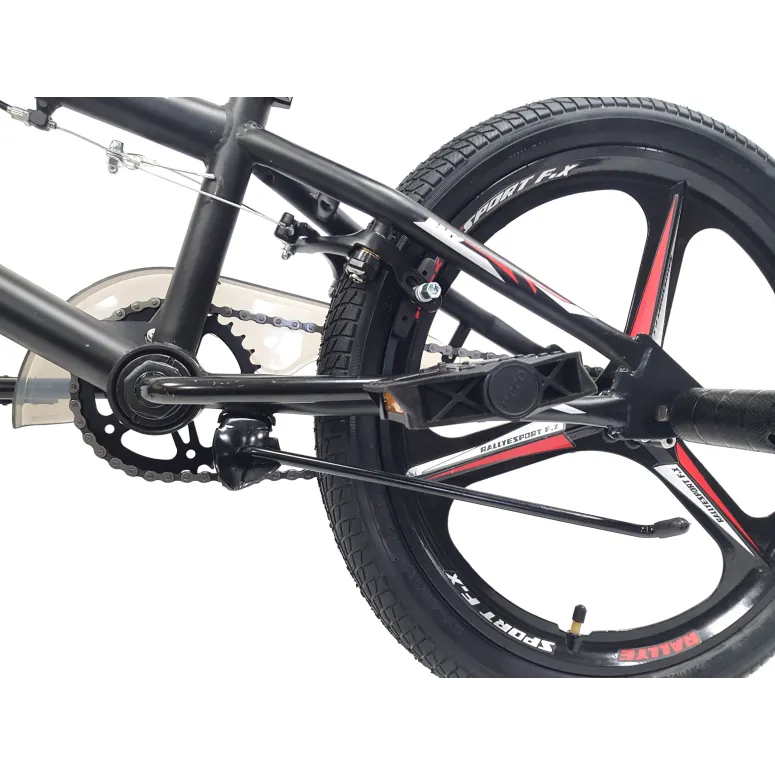 Rower BMX Uniwersalny 20 Wyczynowy Młodzieżowy Stalowy Unisex Osłona Stopka