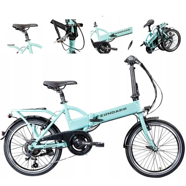 Elektryczny Rower Składany 20 Miejski Aluminiowy Revo Bagaż Składak Stopka