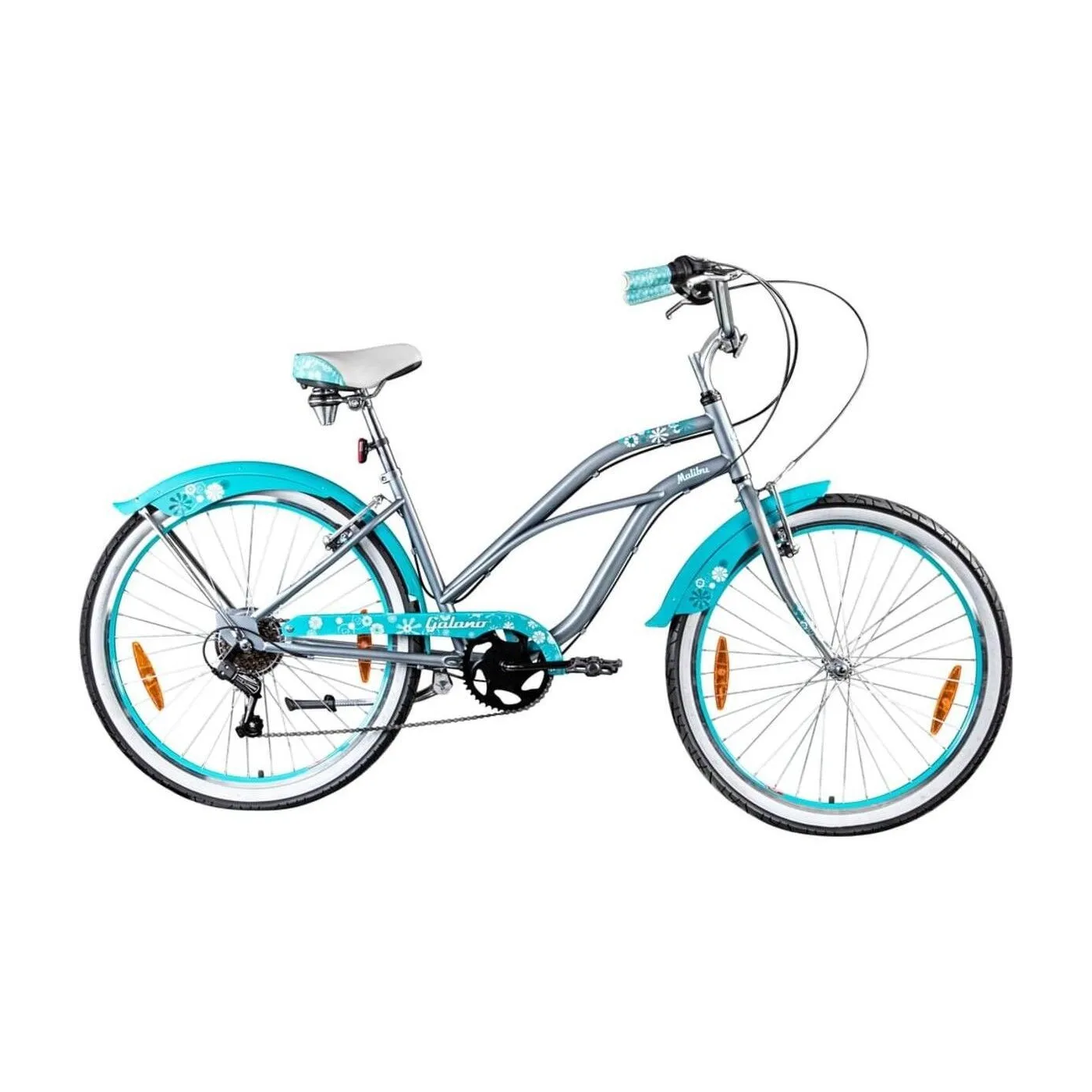 Rower Miejski Beach Cruiser Dziewczęcy 26 Revo 6 Biegów Dzwonek Błotniki