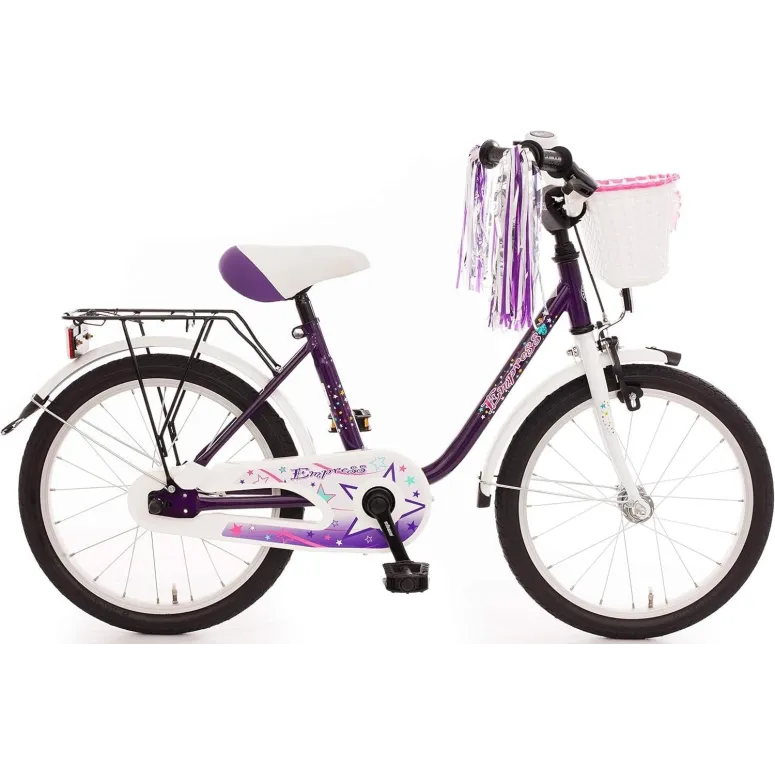 Rower Dziecięcy Dziewczęcy 18 z Bocznymi Kółkami Dzwonek Bagażnik Błotniki