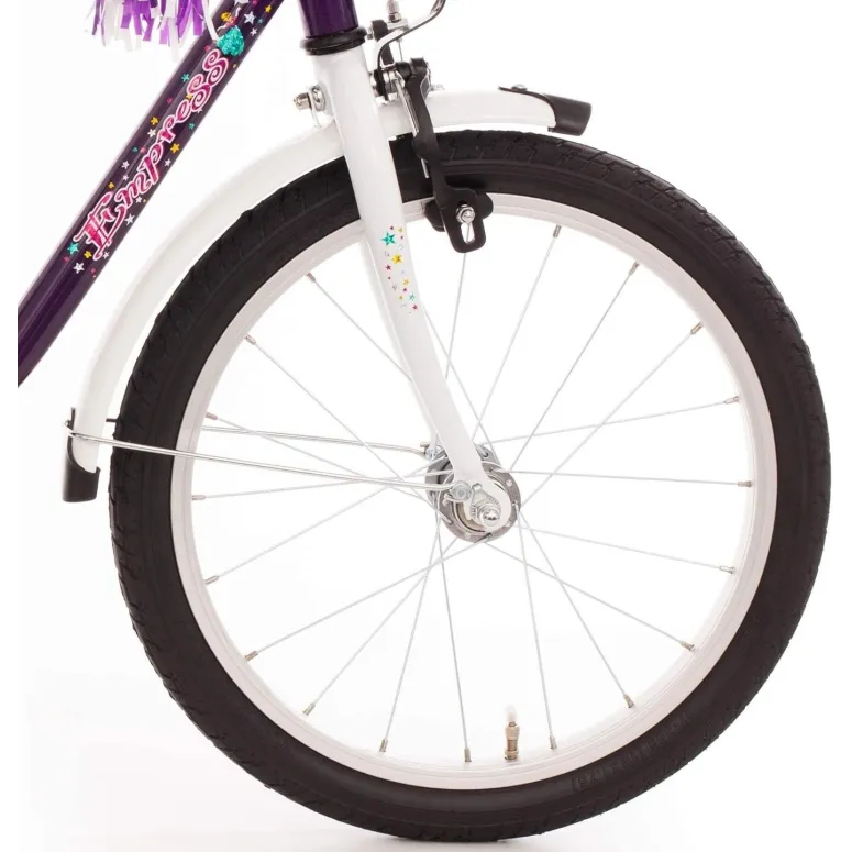 Rower Dziecięcy Dziewczęcy 18 z Bocznymi Kółkami Dzwonek Bagażnik Błotniki
