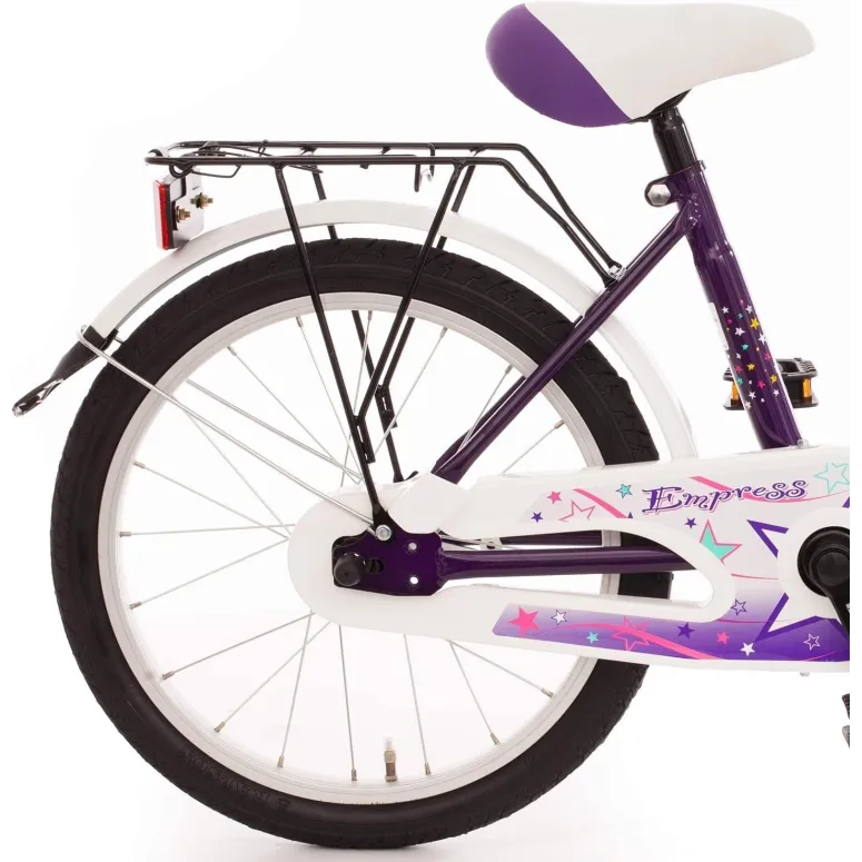 Rower Dziecięcy Dziewczęcy 18 z Bocznymi Kółkami Dzwonek Bagażnik Błotniki