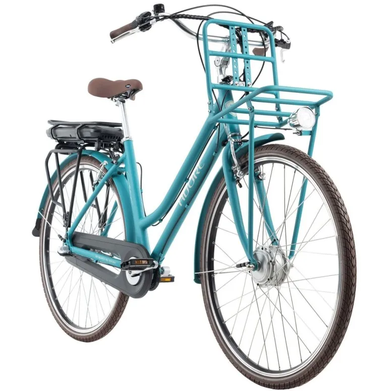 Elektryczny Rower Miejski 28 Damski Wspomaganie Damka 5 Trybów Bagażnik