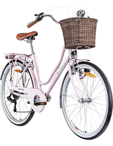 Rower Miejski Damski 26 Dziewczęcy Dzwonek Koszyk Stopka Światła Bagażnik