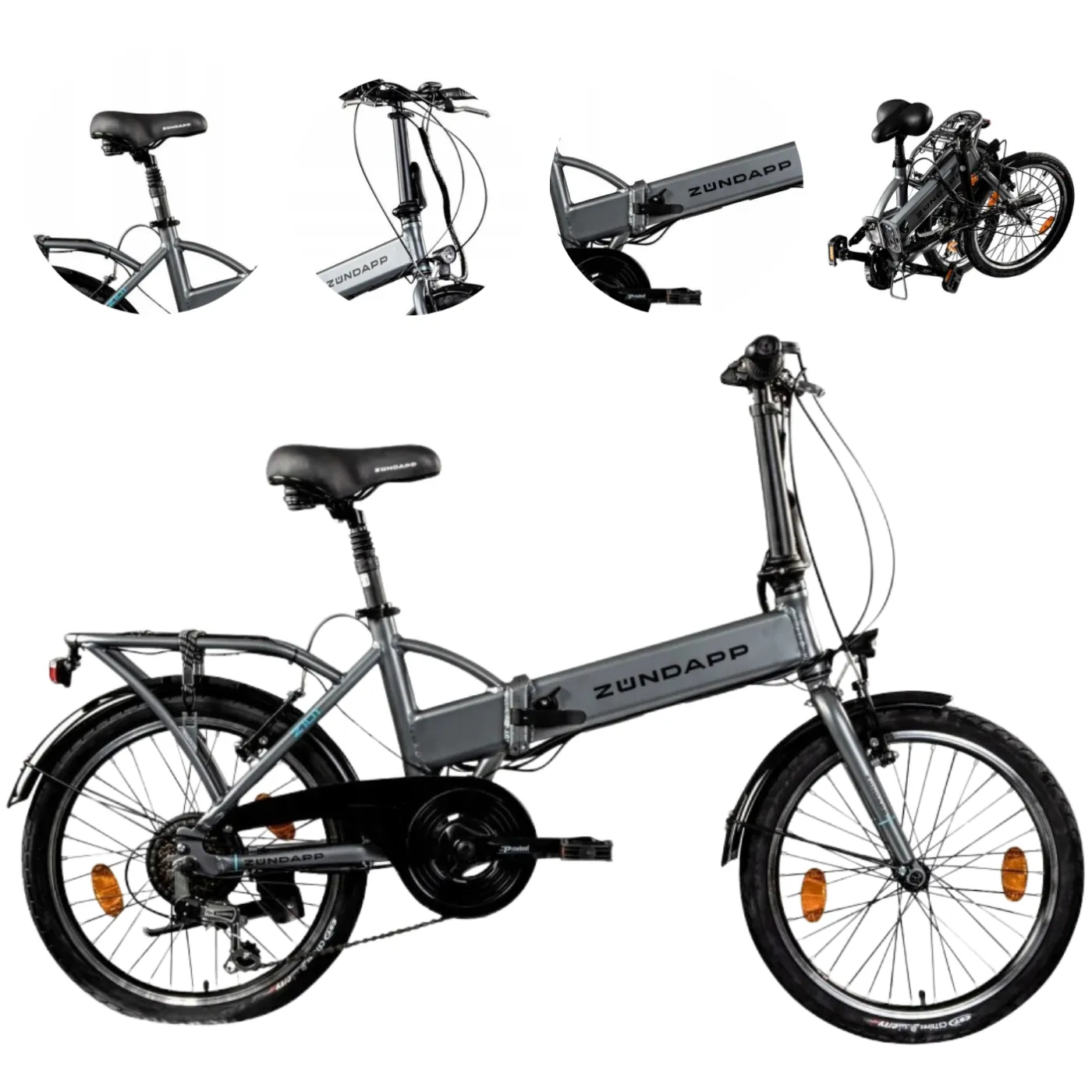 Elektryczny Rower Składany 20 Wspomaganie ALU 3 Tryby Bagażnik Składak