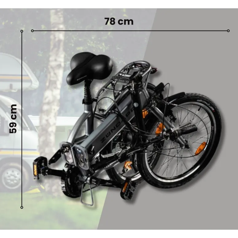 Elektryczny Rower Składany 20 Wspomaganie ALU 3 Tryby Bagażnik Składak