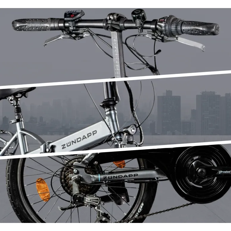 Elektryczny Rower Składany 20 Wspomaganie ALU 3 Tryby Bagażnik Składak