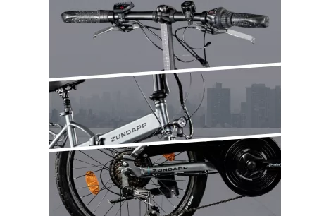 Rower Elektryczny Składany Miejski 20 Wspomaganie 250W 60 km Aluminiowy - 2