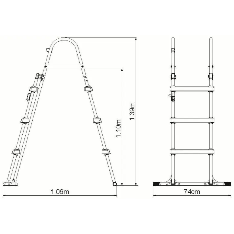 Dwustronna Drabinka do Basenu o wysokości 107 cm 3 Stopnie Bestway 58330