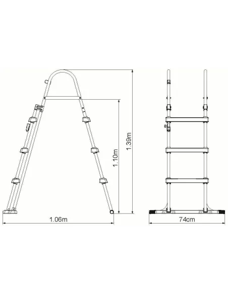 Dwustronna Drabinka do Basenu o wysokości 107 cm 3 Stopnie Bestway 58330