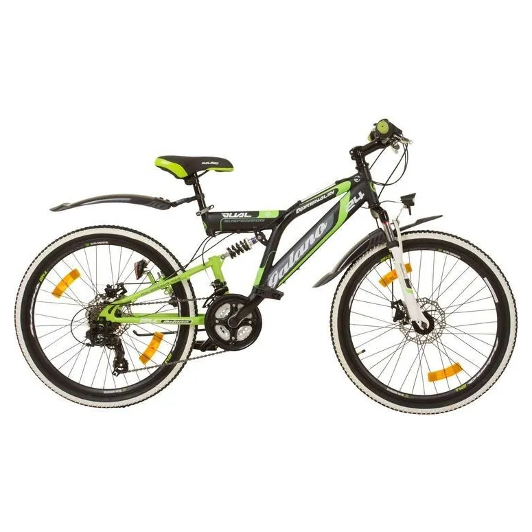 Rower Górski Dziecięcy 24 MTB Tarcze Revo 21 Biegów Dzwonek Światła Stopka