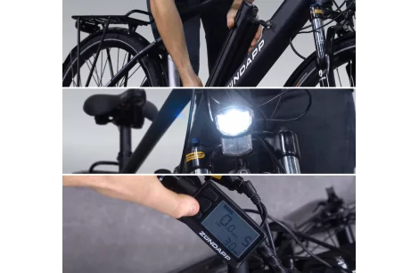 Elektryczny Rower Męski Trekkingowy 28 Hamulce Hydrauliczne Wspomaganie 36V