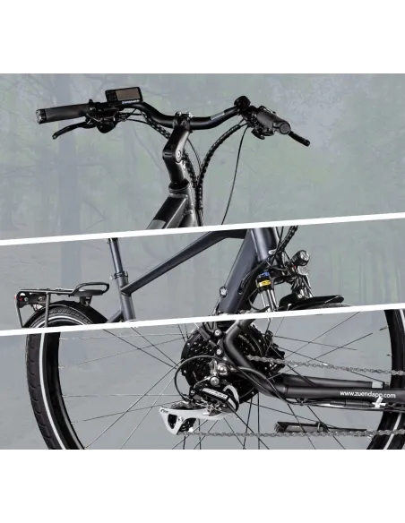 Elektryczny Rower Trekkingowy Męski 28 Cyngle Tarcze Aluminiowy Oświetlenie