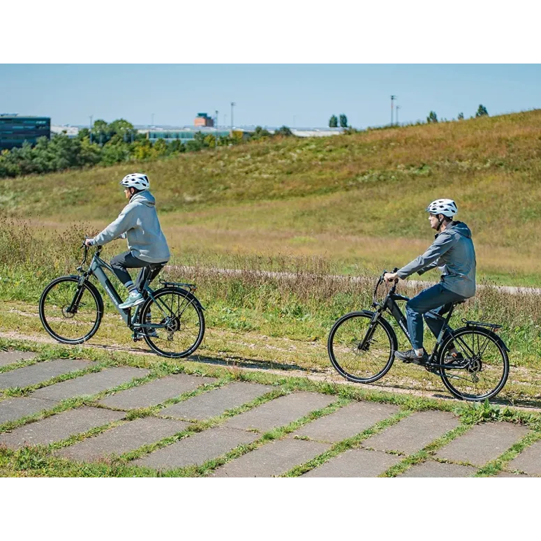 Elektryczny Rower Trekkingowy Męski 28 Cyngle Tarcze Aluminiowy Oświetlenie