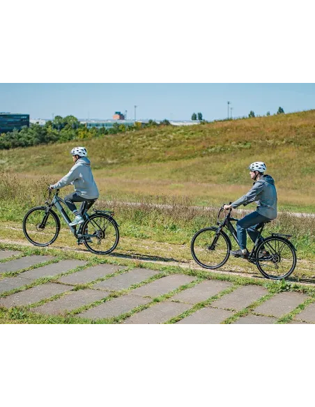 Elektryczny Rower Trekkingowy Męski 28 Cyngle Tarcze Aluminiowy Oświetlenie