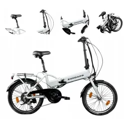 Niemiecki Elektryczny Rower Miejski 20 Składak Aluminiowy Męski Damski 60km