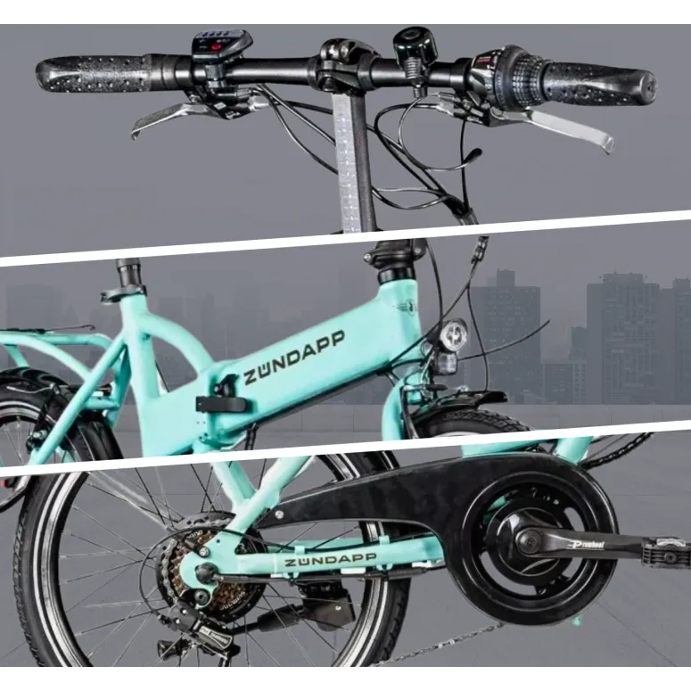 Elektryczny Rower Składany 20 Miejski Aluminiowy Revo Bagaż Składak Stopka