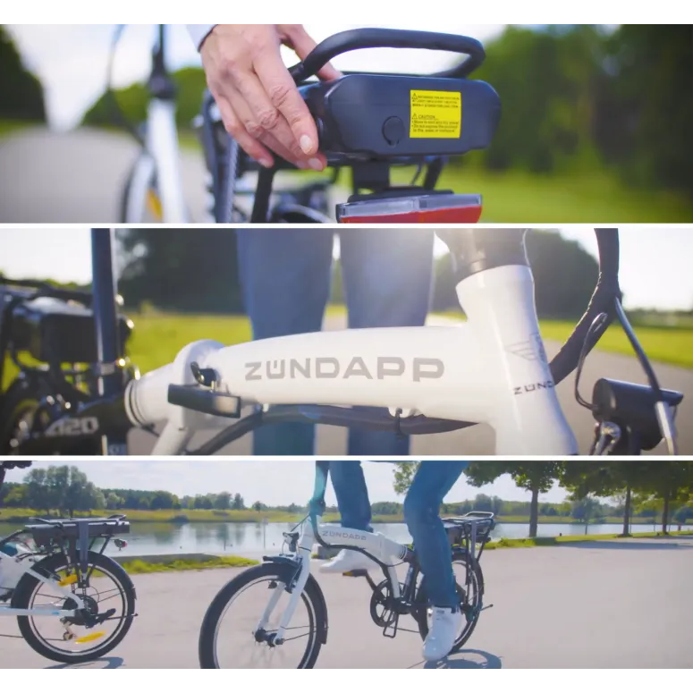 Elektryczny Rower Składany 20 Składak ALU 3 Tryby Wspomaganie Revo Błotniki