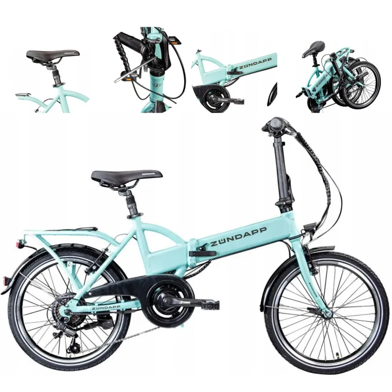 Elektryczny Rower Miejski 20 Składany ALU 250 W Składak Stopka Damski Męski