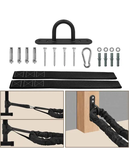 Lina DO CROSSFIT Treningowa 15M Battle Rope Power Ćwiczeń 14kg Uchwyty