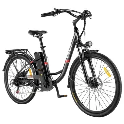 Elektryczny Rower Miejski 26 Shimano Damski Męski Tarcze Bagażnik Światła