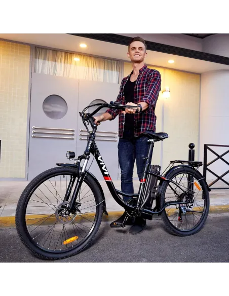 Elektryczny Rower Miejski 26 Shimano Damski Męski Tarcze Bagażnik Światła