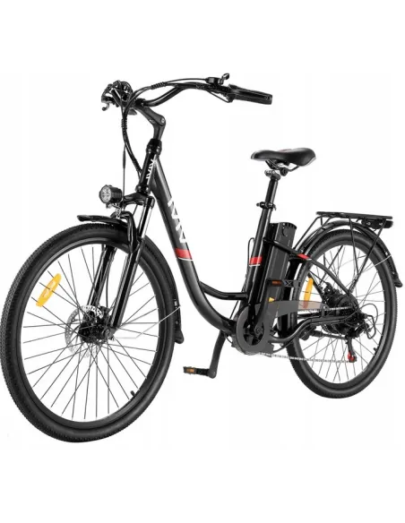 Elektryczny Rower Miejski 26 Shimano Damski Męski Tarcze Bagażnik Światła