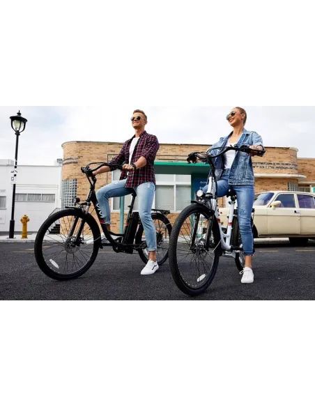 Elektryczny Rower Miejski 26 Shimano Damski Męski Tarcze Bagażnik Światła