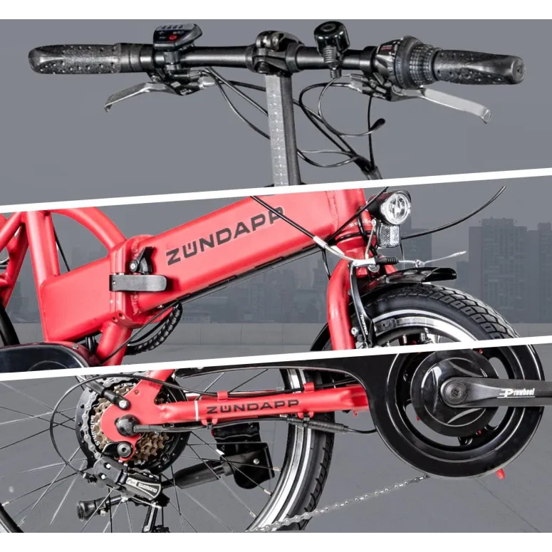 Rower Elektryczny Składany 20 Miejski 250W ALU Światła Składak Męski Damski