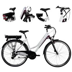 Elektryczny Rower Trekkingowy 28 ALU 13Ah 5 Trybów 250W Bagażnik Światła