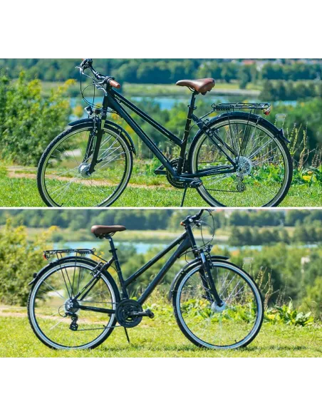Rower Trekkingowy Damski 28 Turystyczny ALU Światła Stopka Bagażnik Dzwonek